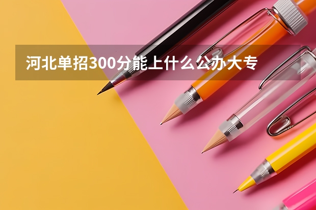 河北单招300分能上什么公办大专