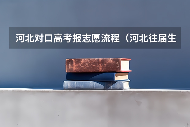河北对口高考报志愿流程（河北往届生高考报名流程）