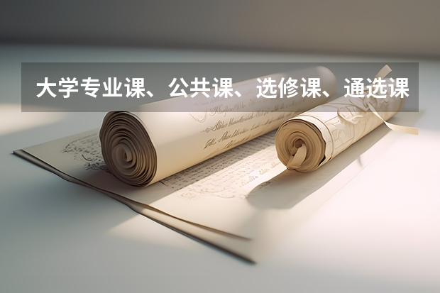 大学专业课、公共课、选修课、通选课分别是什么意思?大一都有哪些课?