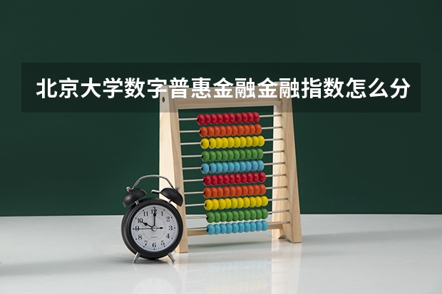 北京大学数字普惠金融金融指数怎么分析